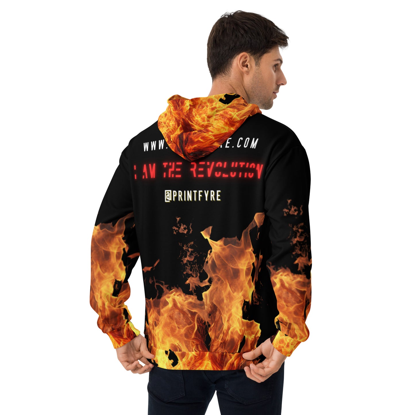 PRINTFYRE BLACK HOODIE POA