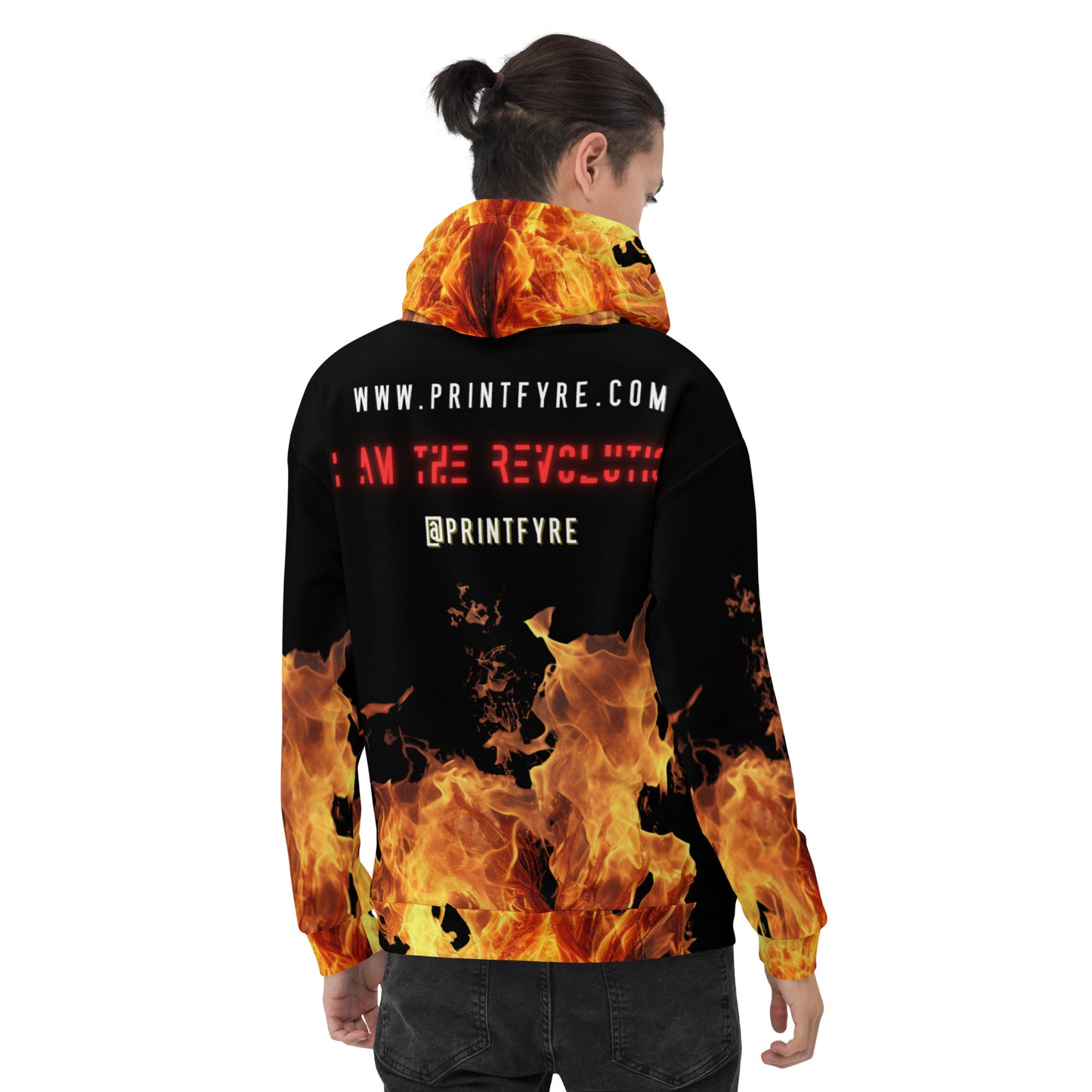 PRINTFYRE BLACK HOODIE POA