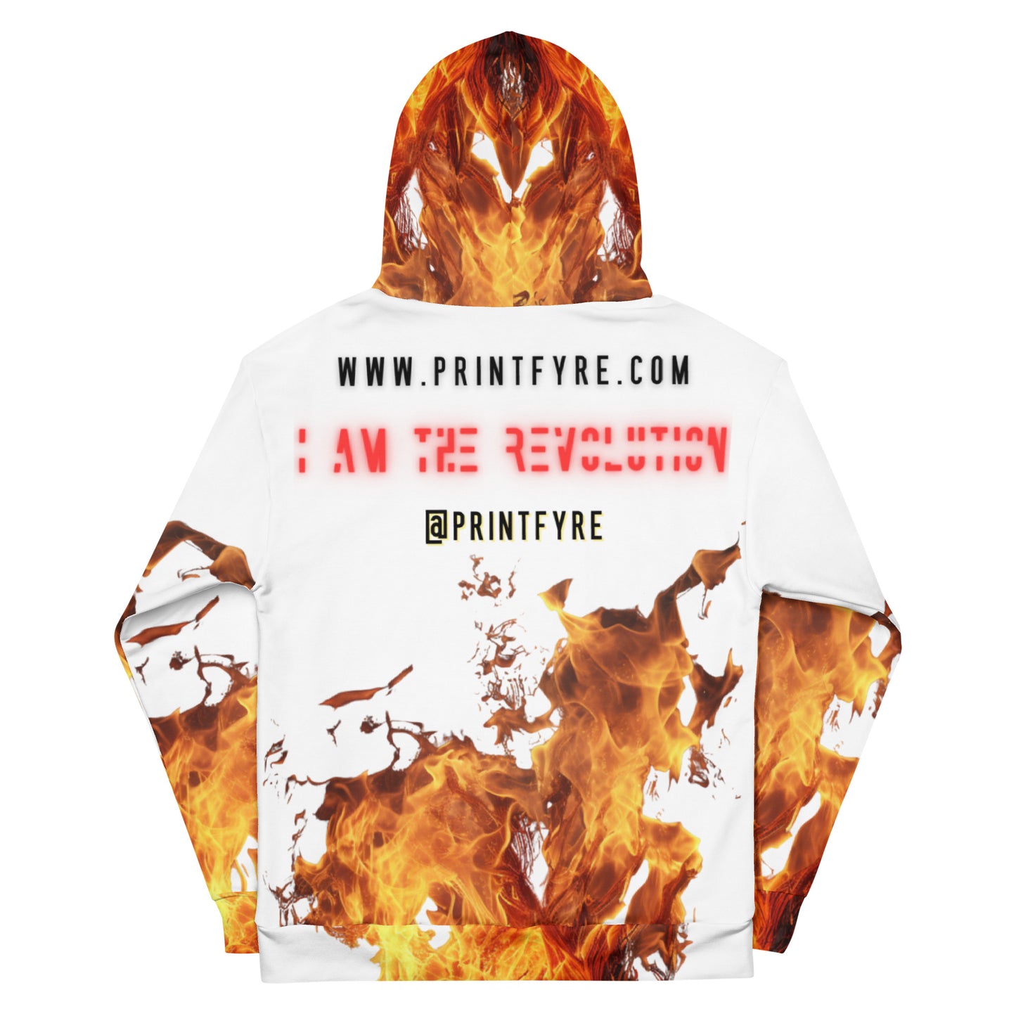 PRINTFYRE WHITE HOODIE POA