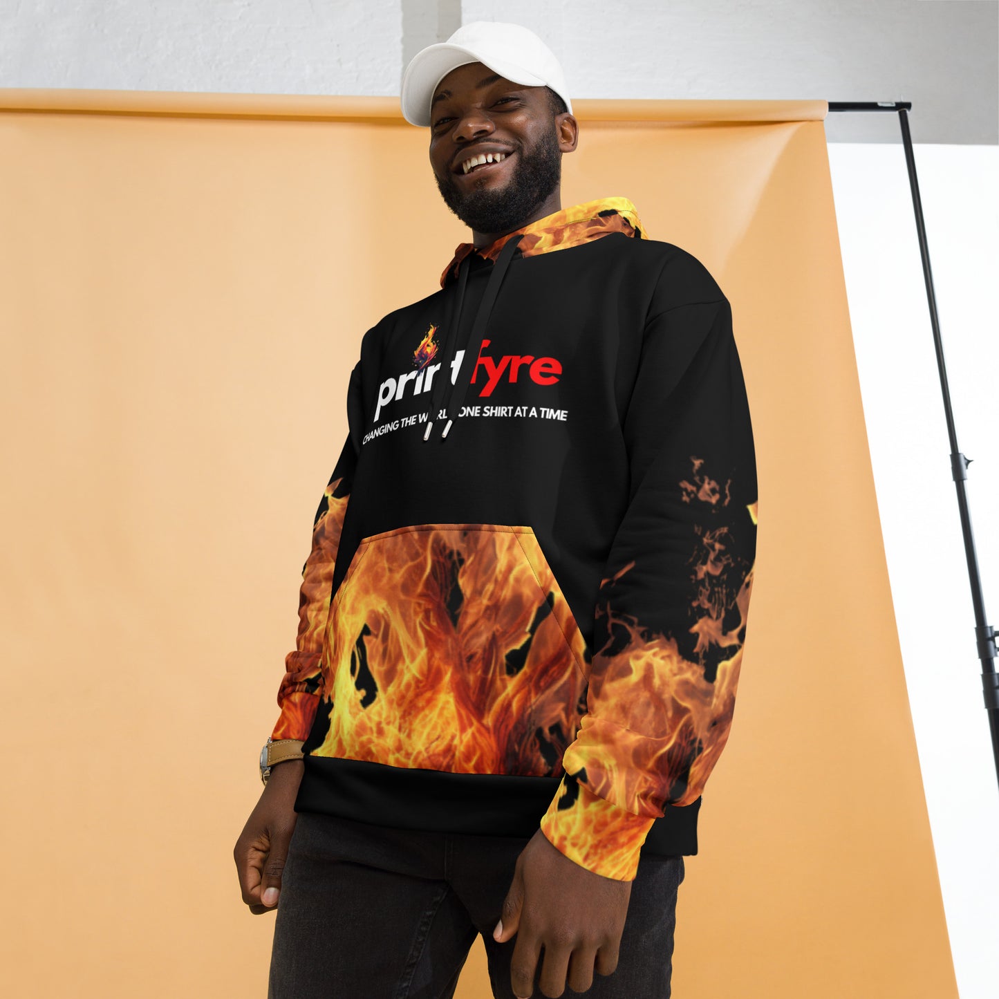 PRINTFYRE BLACK HOODIE POA