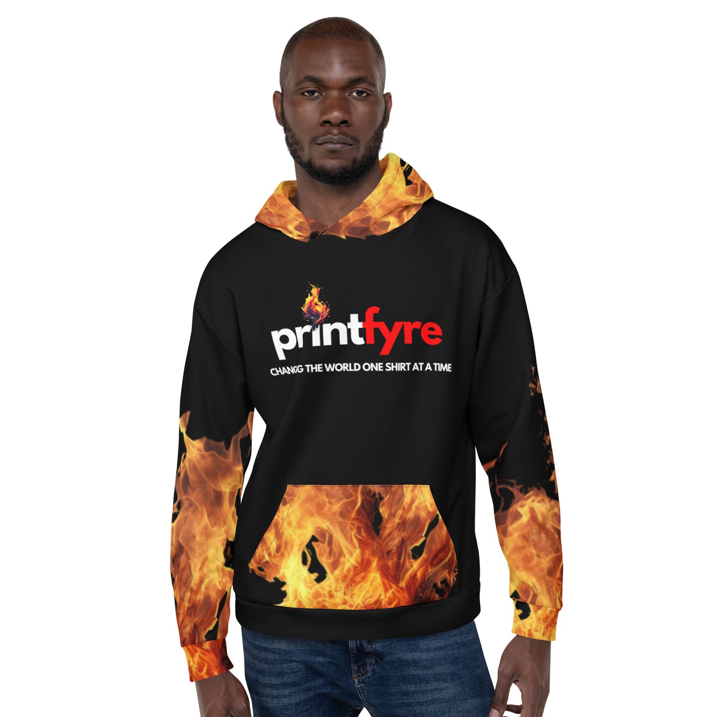 PRINTFYRE BLACK HOODIE POA