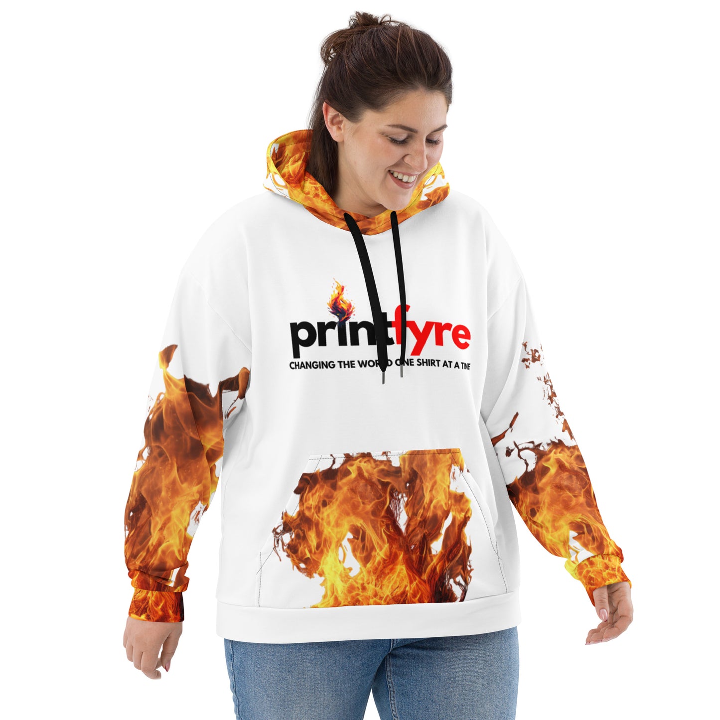 PRINTFYRE WHITE HOODIE POA