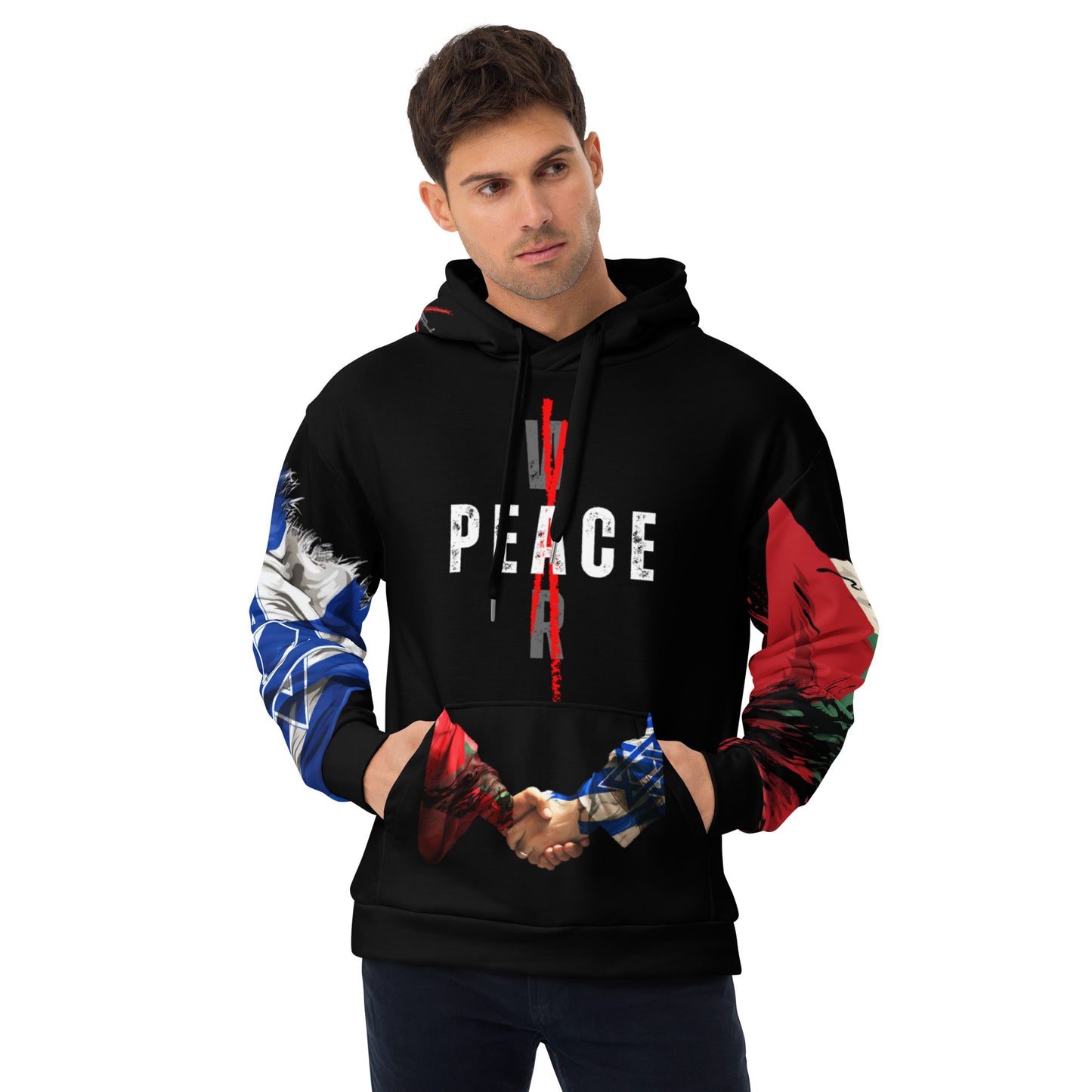 PEACE NOT WAR HANDSHAKE HOODIE