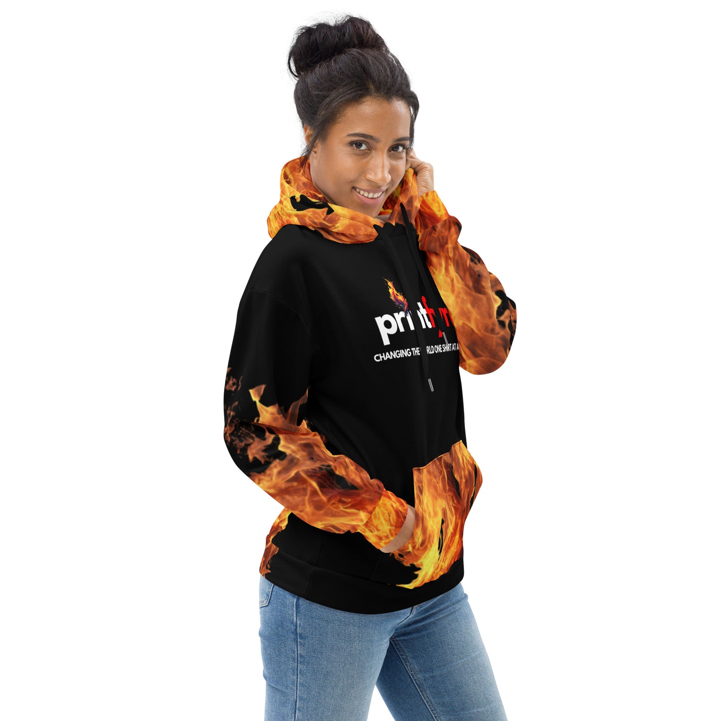 PRINTFYRE BLACK HOODIE POA